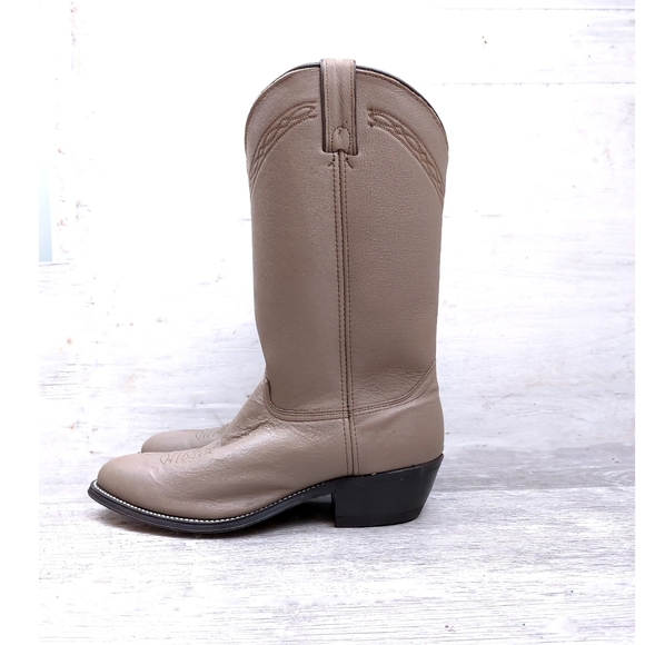 Genuine Leather Mens 10.5 EETaupe Gray Western Boots Brand New! - Picture 4 of 11